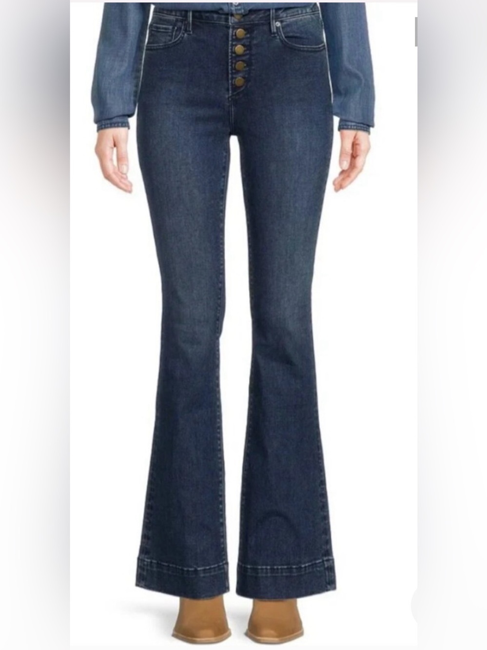 Driftwood Wyatt High Rise Button Fly Flare Jeans 28